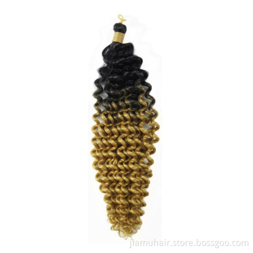 Bohemian Hair Water Wave Bulk Hair 14" Ombre Synthetic Hair Extensions Afro Curly Crochet Braids 100g